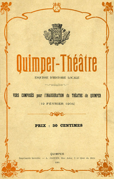 Livret de vers Frédéric Le Guyader inauguration du théâtre