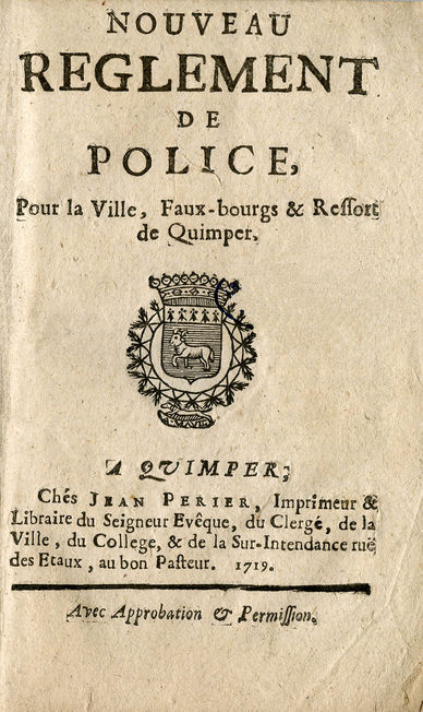 Nouveau règlement de police imprimé par Jean Périer en 1719