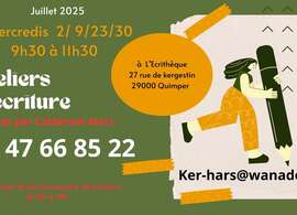Ateliers d'écriture au mois de juillet à Quimper
