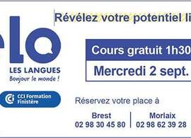 1 h 30 de cours gratuit en anglais, espagnol, italien ou français