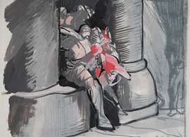 «La Colonne», gouache