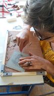 Atelier de linogravure au musée
