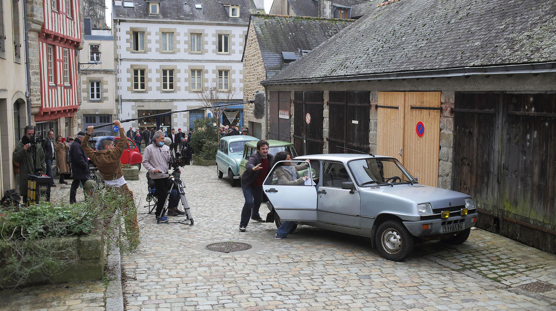 Tournage du 4e long métrage de Nicolas Guillou "Plogoff, 1980" dans les rues de Quimper 