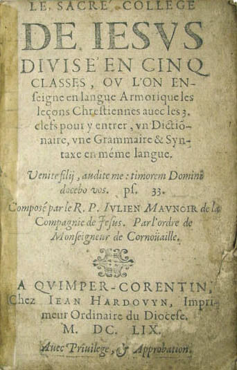 Le sacré collège de jésus imprimé par jean Hardouin en 1659 