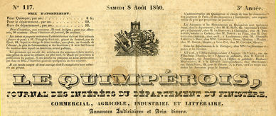 Journal Le Quimpérois imprimé par Eugène Blot