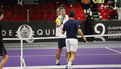 Quimper le 25 janvier 2021. Open ATP Challenger tour Quimper Bretagne Occidentale. affiche 16ème finale entre les français Hugo Gaston et Grégoire Barrere ( vainqueur )