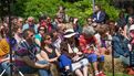 Le comédien Michaël Lonsdale et le pianiste Patrick Scheyder ont donné une représentation du spectacle des Jardins et des hommes dans le jardin du théâtre Max Jacob le 25 juin (11)
