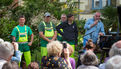 Le comédien Michaël Lonsdale et le pianiste Patrick Scheyder ont donné une représentation du spectacle des Jardins et des hommes dans le jardin du théâtre Max Jacob le 25 juin (16)