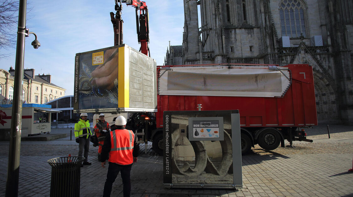 Mise en place des 11 Points d’apport volontaire dans le centre-ville piéton de Quimper