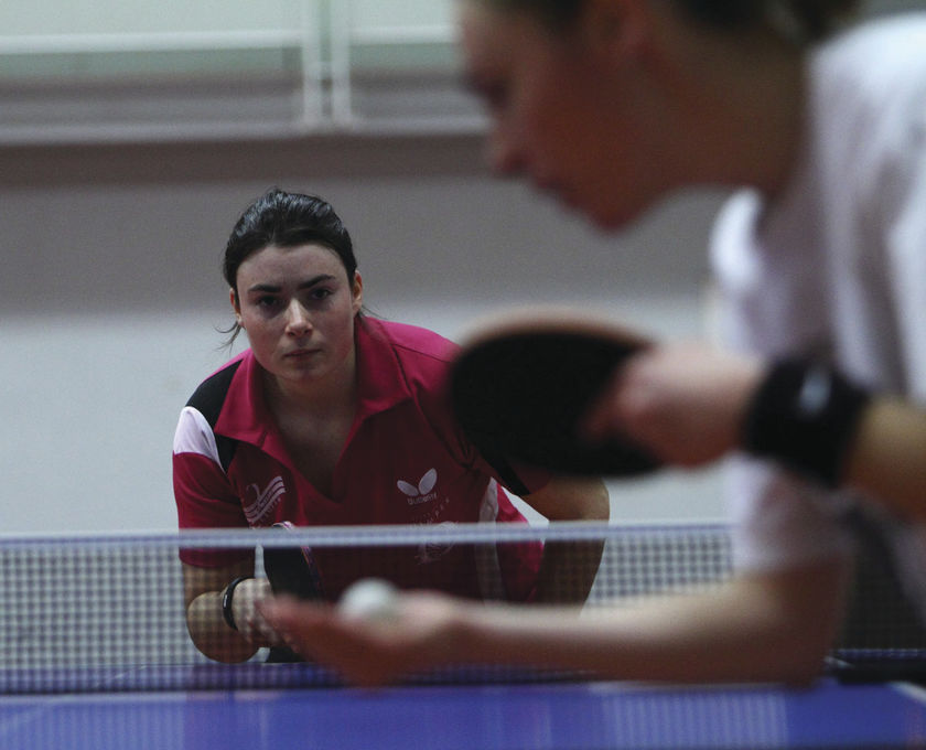 Emmanuelle Lennon au championnat du monde de tennis de table à Dortmund