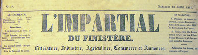 Entête de l'Impartial du 21 juillet 1847.