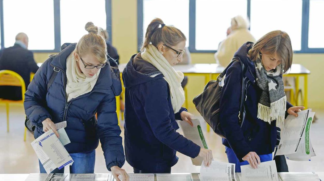 Lors du premier tour des municipales 2014 à Quimper.