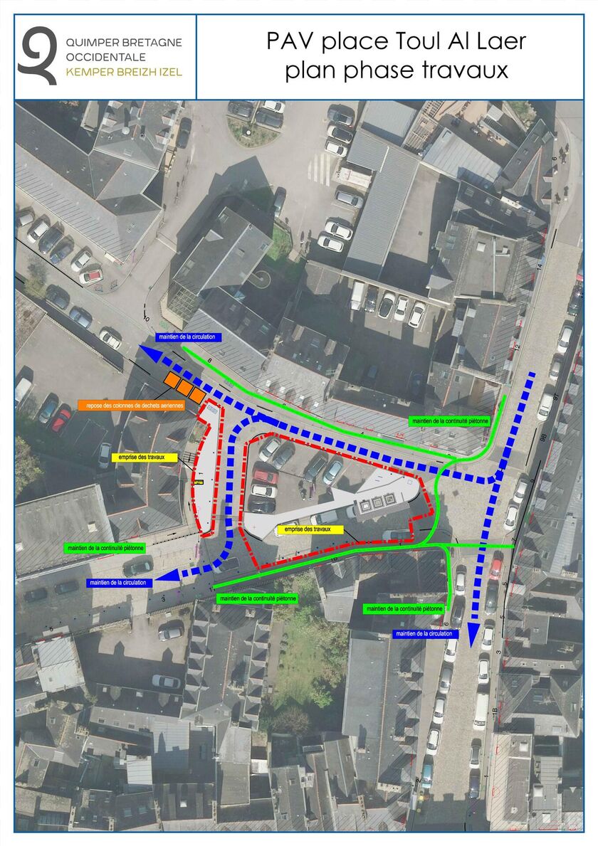 PAV place Toul Al Laer : Plan phase travaux