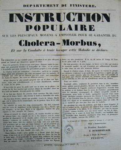 Instruction populaire pour se prémunir du choléra