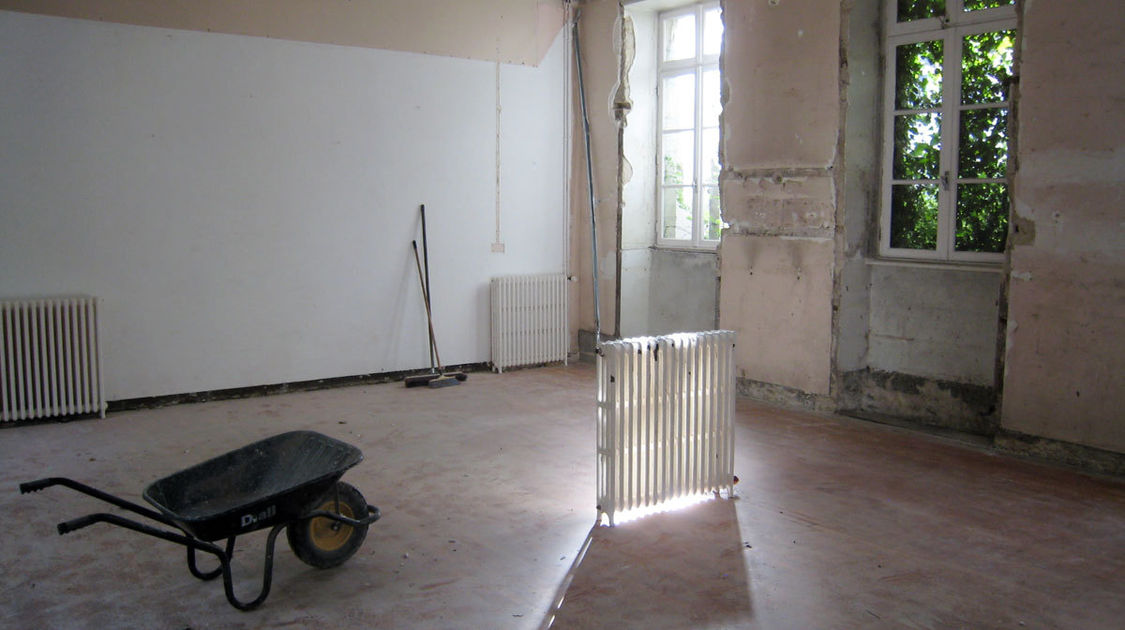 Chantier du pôle Max Jacob : l’intérieur de l’ancienne école Louis Pasteur – le 17 octobre 2013.