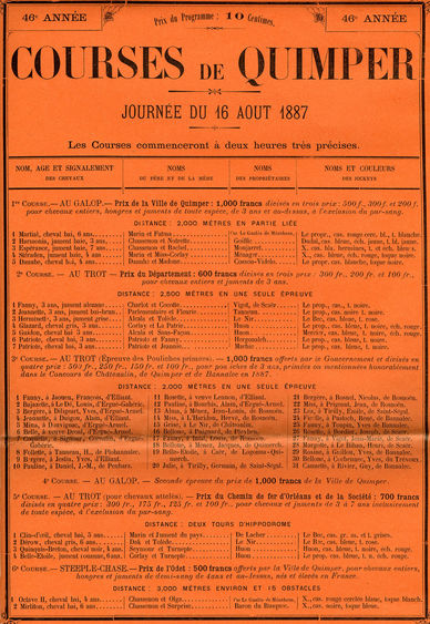 Affiche des courses de 1887 