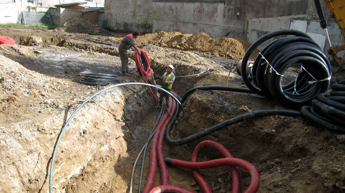 Chantier du pôle Max Jacob : mise en place des réseaux profonds - le 17 octobre 2013.