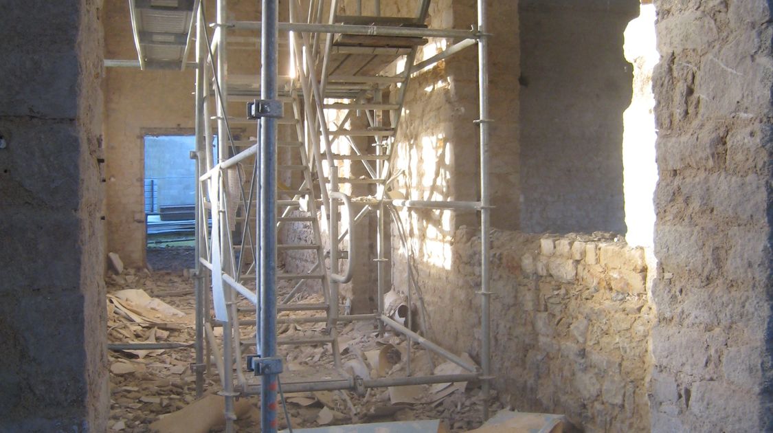 Chantier du pôle Max Jacob : le futur hall d’entrée des « Ateliers du jardin ». Le 20 février 2014 