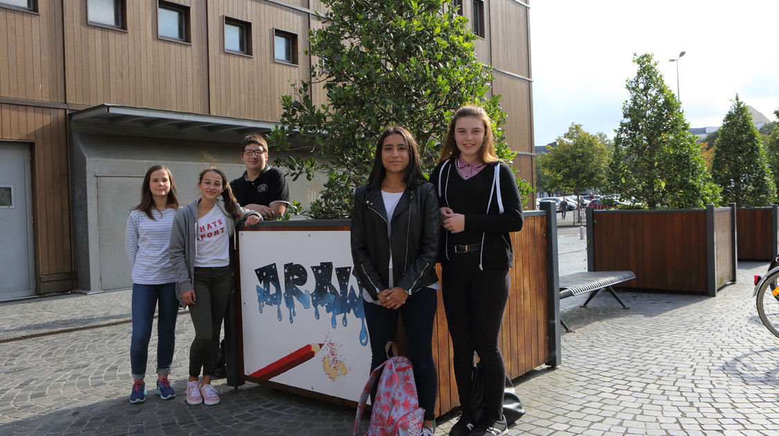 Le projet « Bacs in the city » : onze bacs de verdure peints par les élèves du dispositif Relais du lycée et exposés esplanade François Mitterrand. Une initiative qui valorise le travail et l’implication de ces jeunes.