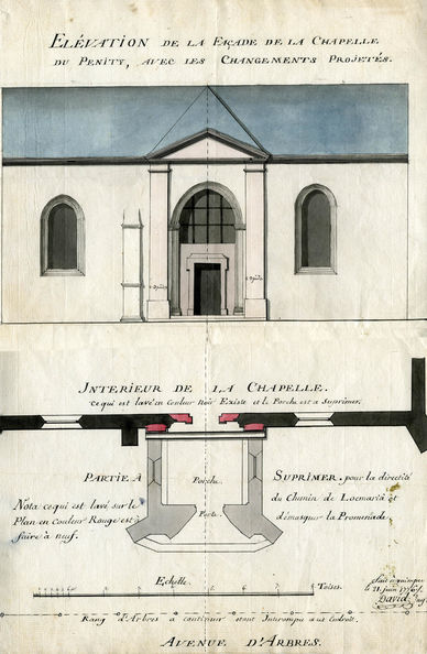 Plan de la chapelle du Penity en 1776