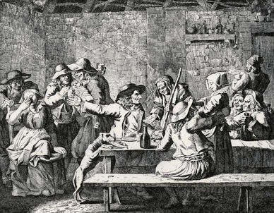 La fête du baptème (gravure d'Olivier Perrin)