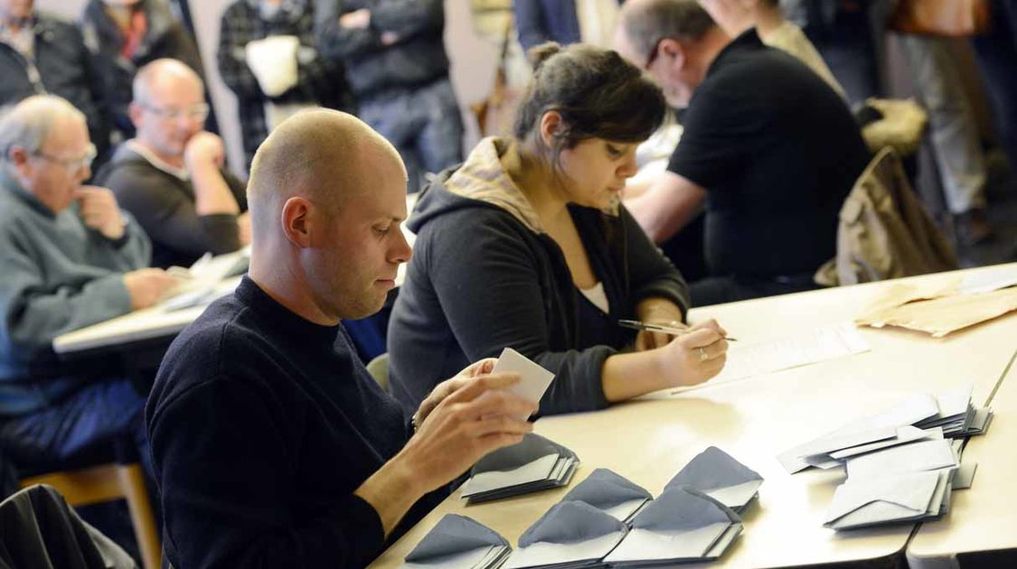 Lors du premier tour des municipales 2014 à Quimper