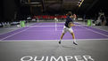 Quimper le 25 janvier 2021. Open ATP Challenger tour Quimper Bretagne Occidentale. affiche 16ème finale entre les français Hugo Gaston et Grégoire Barrere ( vainqueur ). Hugo Gaston.