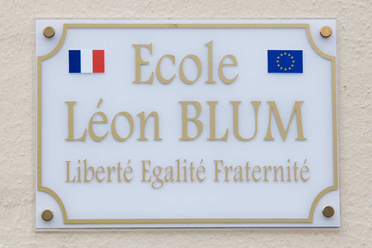 La devise de la République s’affiche à l’école Léon Blum
