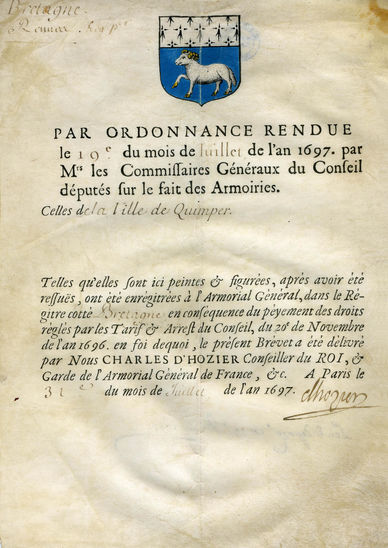 L'armorial de 1696