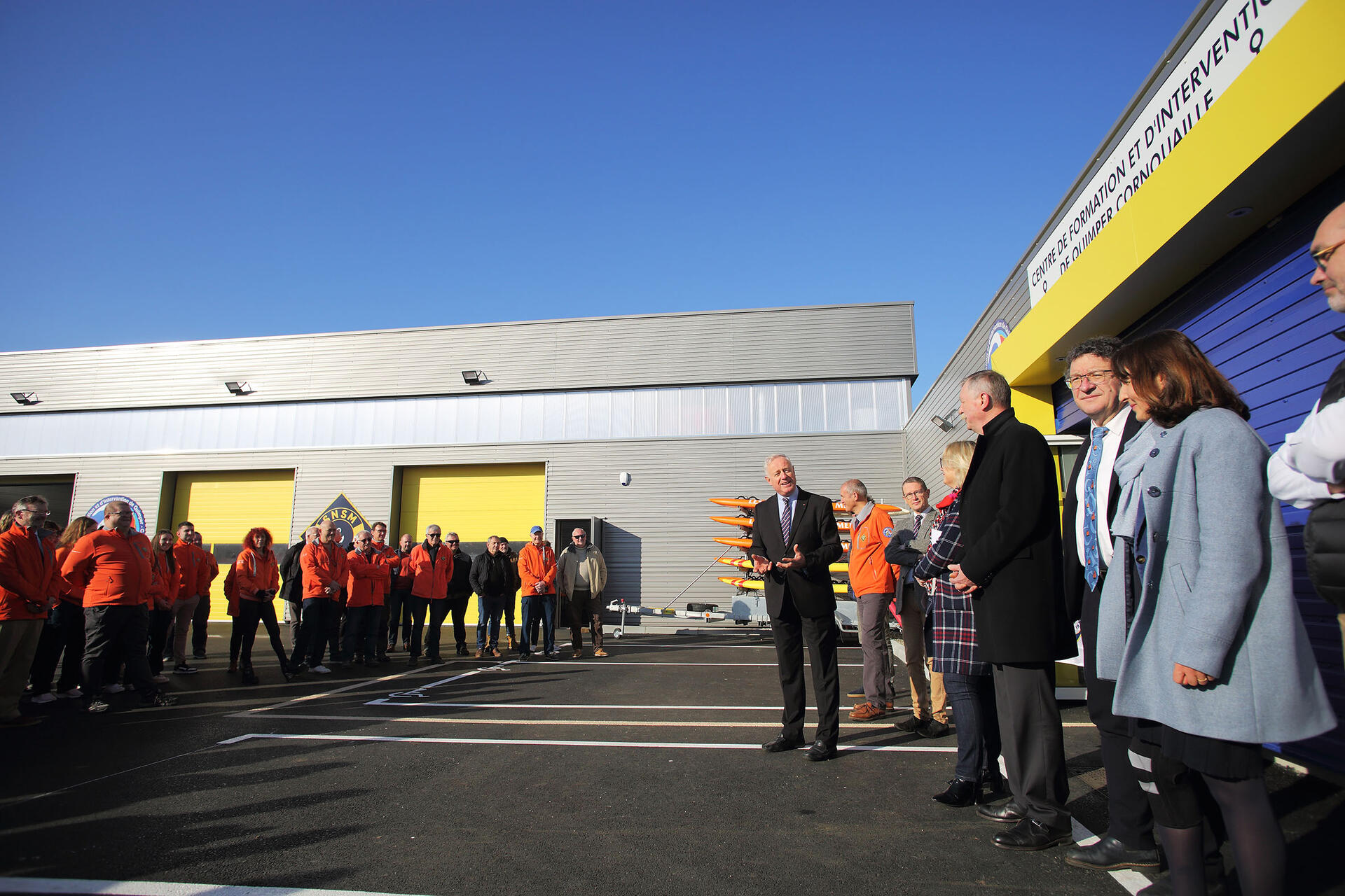 Inauguration du Centre de Formation et d'Intervention -SNSM Quimper, en présence de son parrain Jean Le Cam.