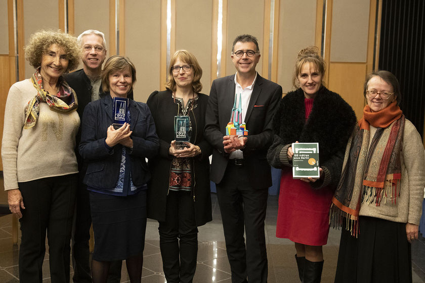 Lors de la remise du prix littéraire de la ville de Quimper