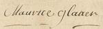 Signature de Maurice Gloaer, bourreau à Quimper (1777)