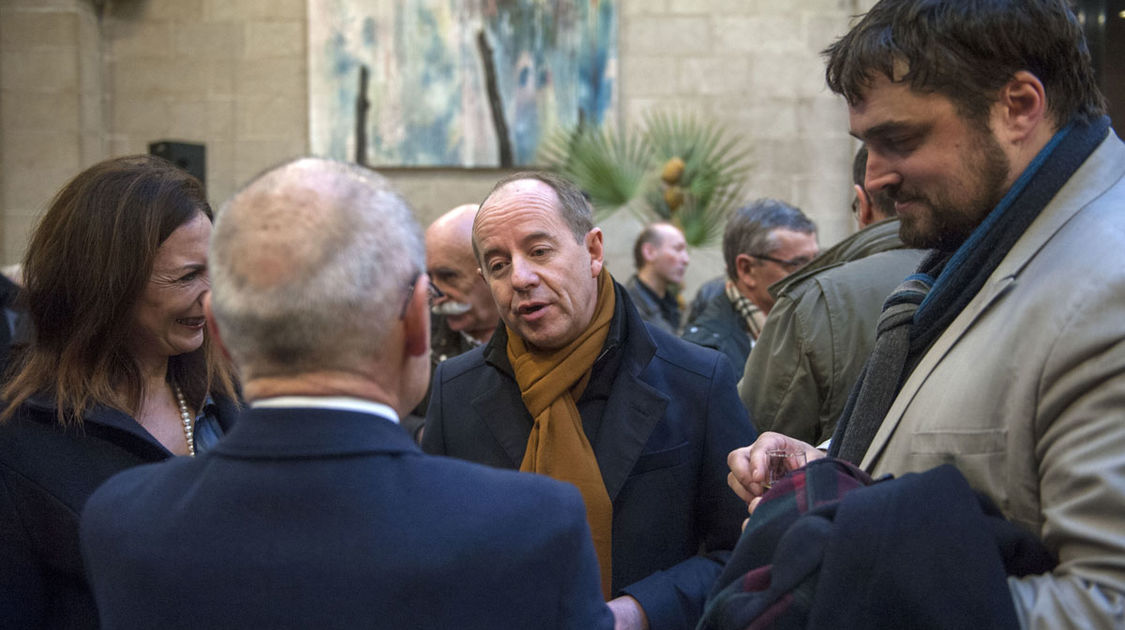 Jean-Jacques Urvoas, ministre de la Justice, présent à la cérémonie des vœux 2017 de Ludovic Jolivet, maire de Quimper et président de Quimper Bretagne Occidentale.