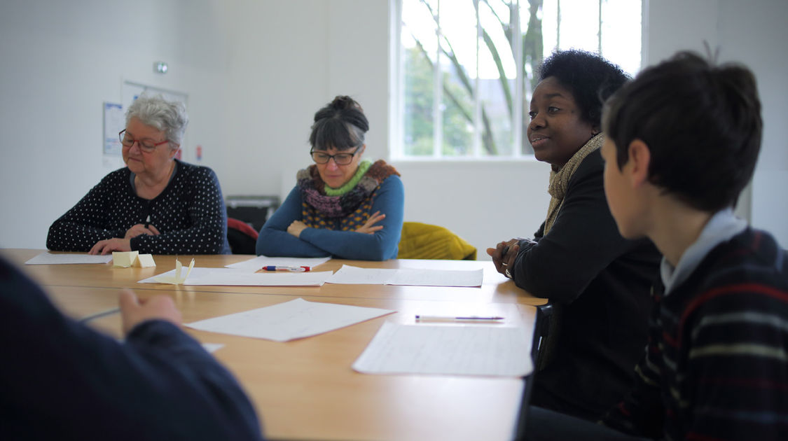 Ateliers d’écriture avec l’association Ker-Hars lors des Échappées de Noël, le 23 décembre 2016.