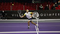 Quimper le 25 janvier 2021. Open ATP Challenger tour Quimper Bretagne Occidentale. affiche 16ème finale entre les français Hugo Gaston et Grégoire Barrere ( vainqueur ). Grégoire Barrere