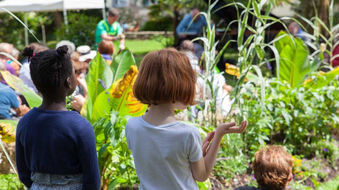 Le comédien Michaël Lonsdale et le pianiste Patrick Scheyder ont donné une représentation du spectacle des Jardins et des hommes dans le jardin du théâtre Max Jacob le 25 juin (14)