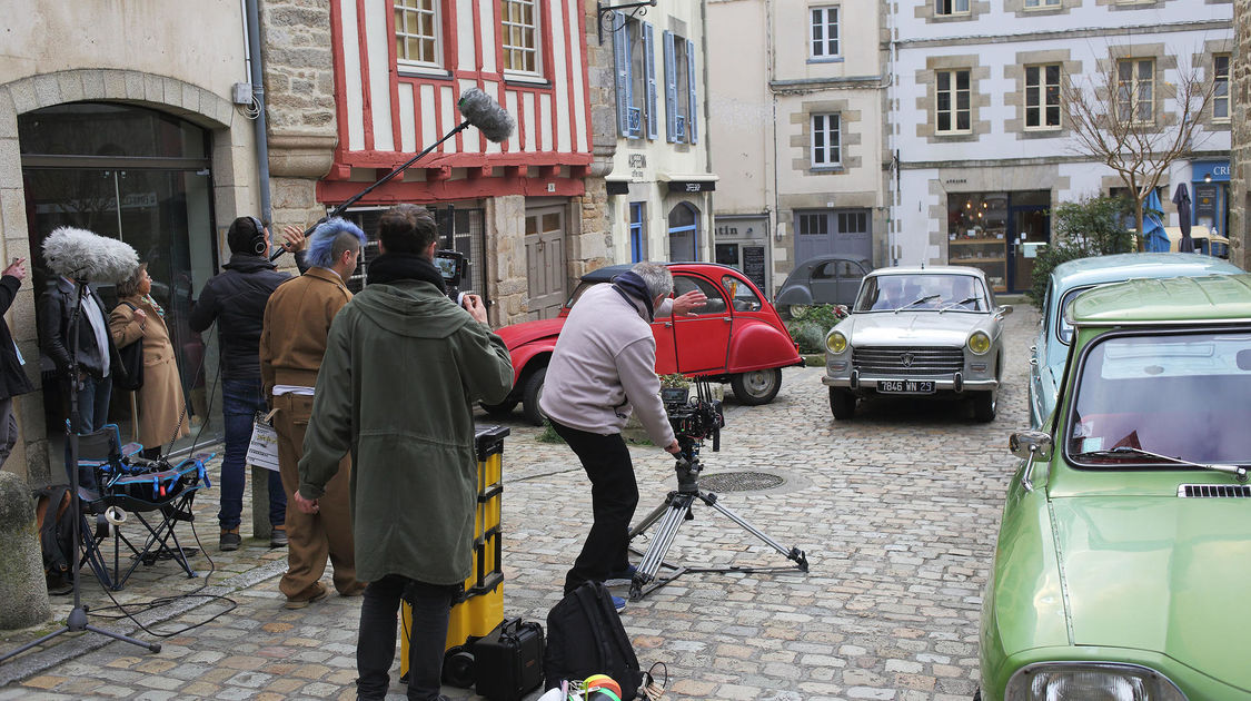 Tournage du 4e long métrage de Nicolas Guillou "Plogoff, 1980" dans les rues de Quimper 