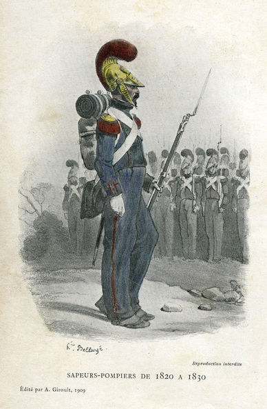 Tenue de pompier dans les années 1820-1830